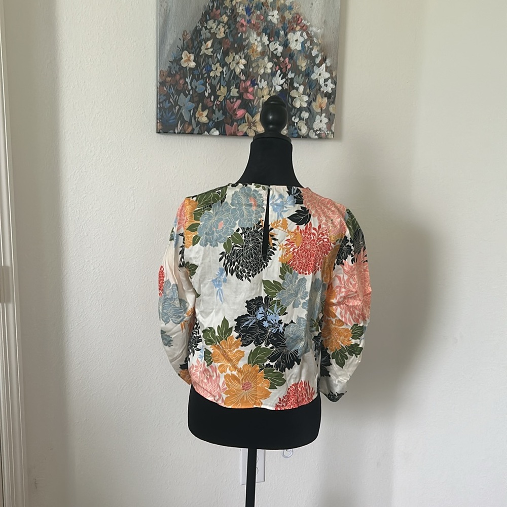 Zara Basic Collection Flower Top - image 3